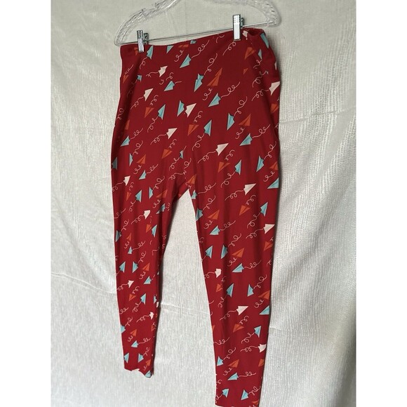 Lularoe 2 Pair Of Tall & curvy Leggings, Soft And Buttery Leggings, Blue & Red - Picture 4 of 5